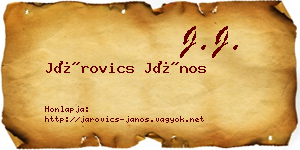 Járovics János névjegykártya